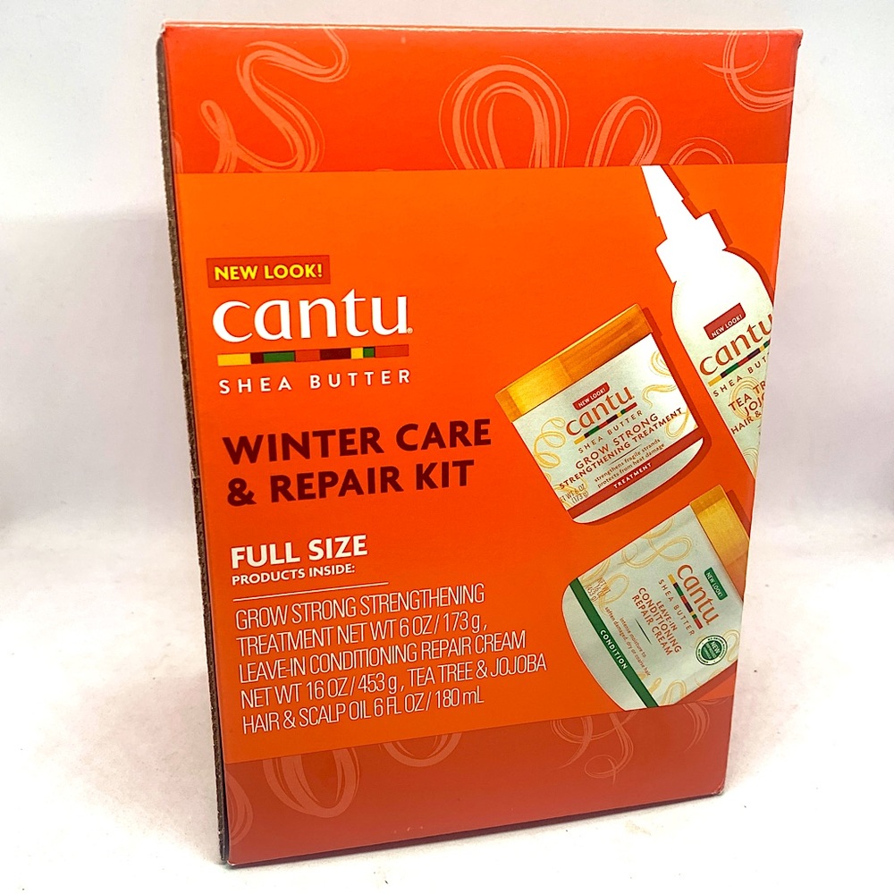 Cantu Shea Butter Winter Repair Kit Treatment Leave-in Conditioner Tea Trea Oil